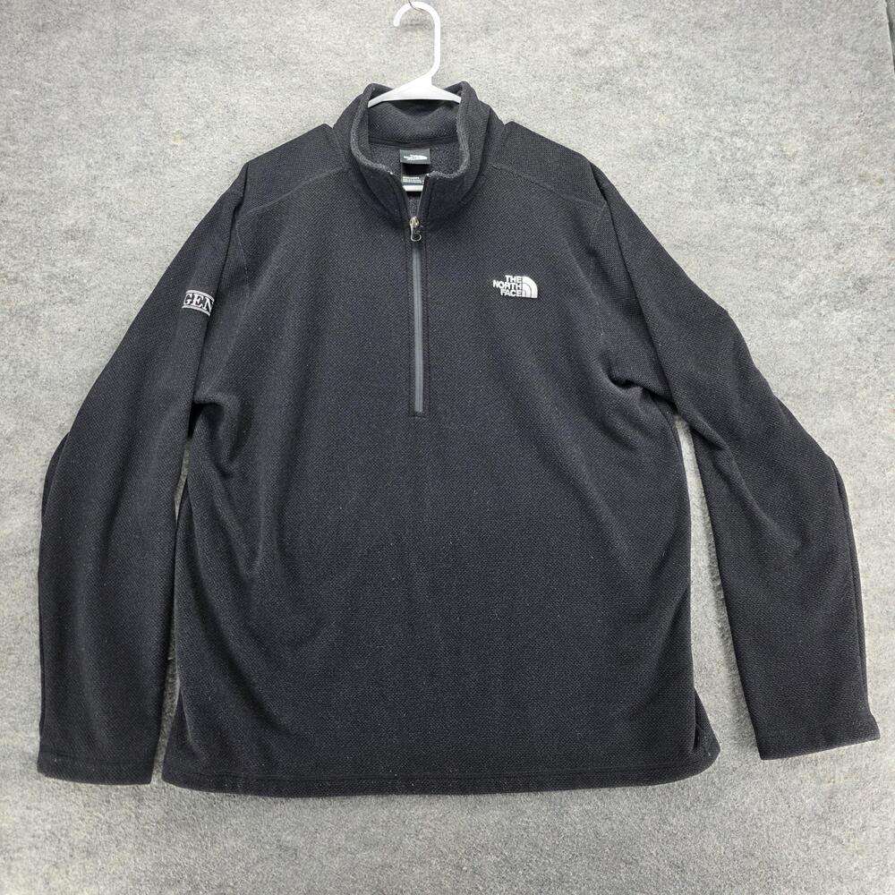 The North Face Sweatshirt Mens XL Black 1/4 Zip Pullover Fleece Mock Neck Logo